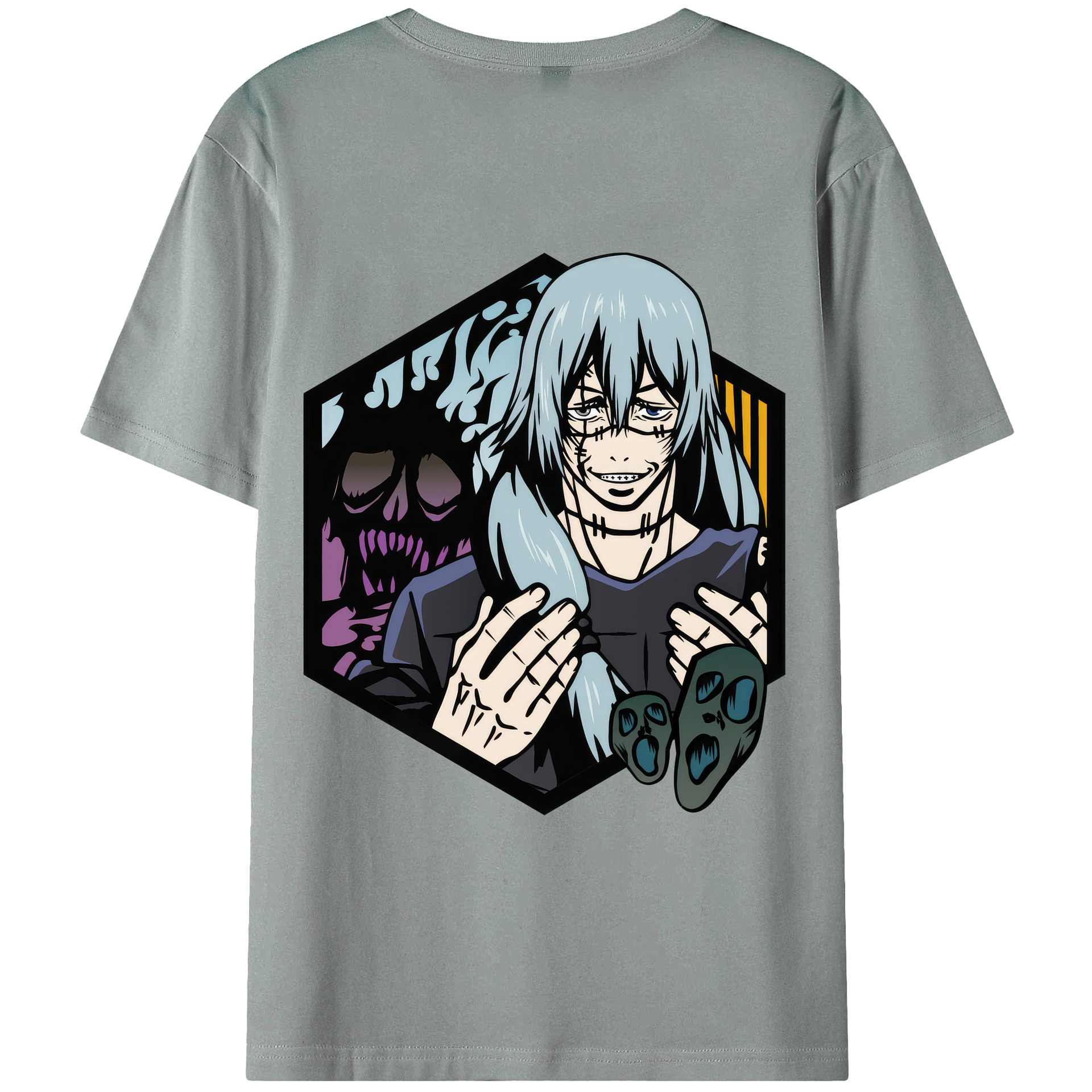 （画像用） 呪術廻戦 Jujutsu Kaisen 綿100％ メンズ半袖Tシャツ（バックプリント） 通気性